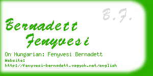 bernadett fenyvesi business card